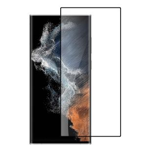 For Samsung Galaxy S24 Ultra Bulk White Paper Card Package Black Edged Tempered Glass (Black)