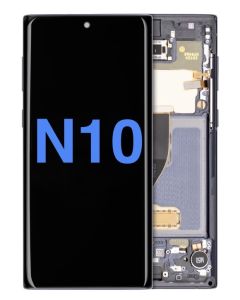 Aftermarket Pro OLED Assembly with Frame for Samsung Note 10 (With Finger Print Sensor) - Aura Black