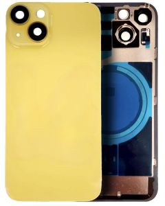 Back Glass With Steel Plate With Magsafe Magnet Pre-Installed Compatible For iPhone 14 (Yellow)