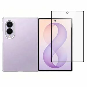 For Samsung Z Fold 8 Bulk White Paper Card Package Black edged Tempered Glass (Black)
