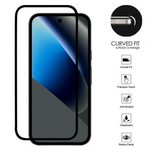 For Google Pixel 10a Bulk White Paper Card Package Black edged Tempered Glass (Black)