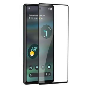 For Google Pixel 7 Bulk White Paper Card Package Black edged Tempered Glass (Black)