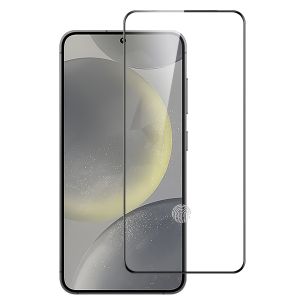 For Samsung S25/S24 Bulk White Paper Card Package Black Edged Tempered Glass (Black)