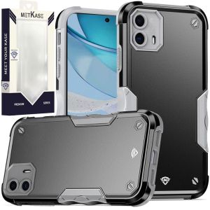 For MOTO G 5G (2023) METKASE Exquisite Tough Shockproof Hybrid in Slide-Out Package - Black/Grey