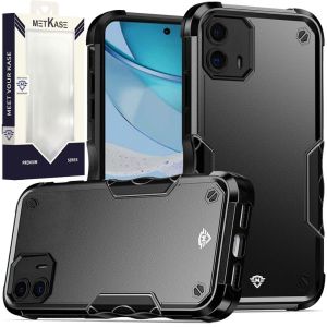 For MOTO G 5G (2023) METKASE Exquisite Tough Shockproof Hybrid in Slide-Out Package - Black/Black