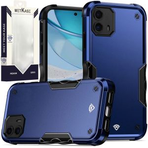 For MOTO G 5G (2023) METKASE Exquisite Tough Shockproof Hybrid in Slide-Out Package - Dark Blue/Black