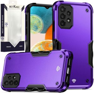 For Samsung A23 5G METKASE Exquisite Tough Shockproof Hybrid in Slide-Out Package - Dark Purple/Black
