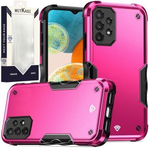 For Samsung A23 5G METKASE Exquisite Tough Shockproof Hybrid in Slide-Out Package - Hot Pink/Black