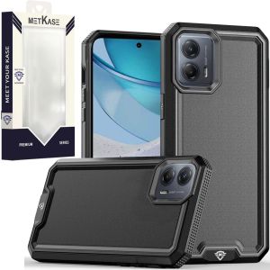 For MOTO G 5G (2023) METKASE Rank Tough Strong Modern Fused Hybrid in Slide-Out Package - Black