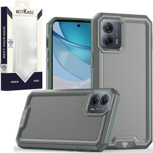 For MOTO G 5G (2023) METKASE Rank Tough Strong Modern Fused Hybrid in Slide-Out Package - Grey