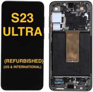 Refurbished OLED Assembly with Frame for Samsung S23 Ultra - Phantom Black