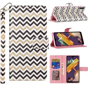 Oneplus Nord N200 5G Design Wallet ID Money Card Holder Case Cover - Black Gold ZigZag