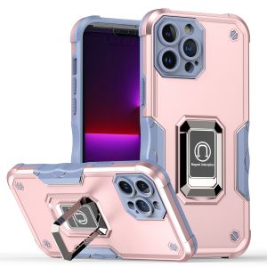 For iPhone 15 OPTIMUM Magnetic Ring Stand Hybrid Case Cover - Pink