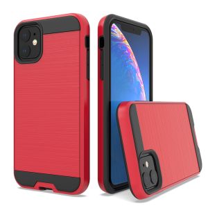 BRUSH METAL CASE FOR IPHONE 12 MINI RED