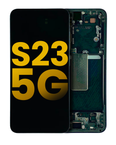 Refurbished OLED Assembly with Frame for Samsung S23 - Phantom Black