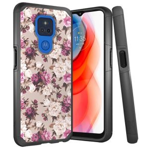 Motorola Moto G Play 2021 Premium Minimalistic Slim Tough ShockProof Hybrid Case Cover - Floral Bouquet