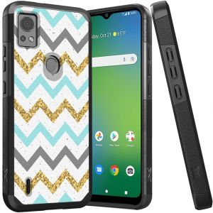 For Cricket Icon 5 Tough Strong MetKase Hybrid (Magnet Mount Friendly) Case Cover - ZigZag
