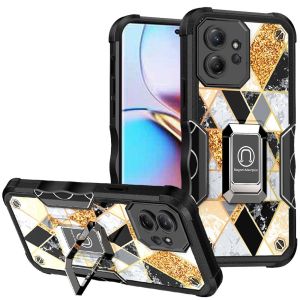 For Motorola Edge Plus 2023 Stellar Hybrid IMD Design Ring Stand Cover Case - D