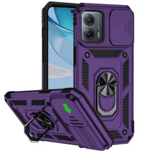 For Motorola MOT G 5G 2023 Well Protective Magentic Ring Stand Camera Protective Cover Case - Purple