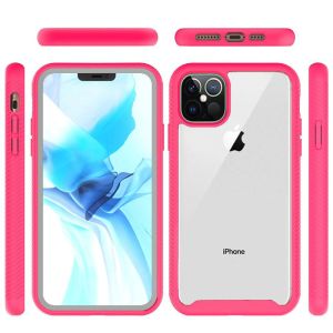 For Samsung A13 5G  Strong Bumper Shockproof Transparent Case Cover - Clear Red