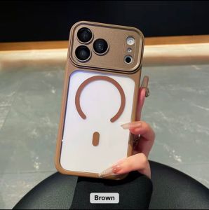 Magnetic Wireless Charging Mobile Phone Cover for Iphone 17 Pro-Gold