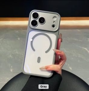 Magnetic Wireless Charging Mobile Phone Cover for Iphone 17 Pro-Grey