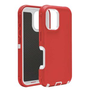 Defender Case For Apple iPhone 16 Plus - Red (WITHOUT CLIP)