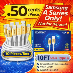 10FT [USB - Type C (PD)] - White w/ Golden Shell