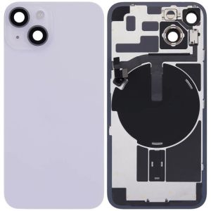 Back Glass With Steel Plate With Wireless NFC Charging MagSafe Magnet & Flashlight Flex Compatible For IPhone 14 Plus - Purple