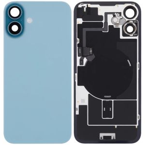 Back Glass With Steel Plate With Wireless NFC Charging MagSafe Magnet & Flashlight Flex Compatible For IPhone 16 - Green