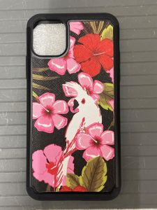 For Apple iPhone 11 Pro Max Magnificent Epoxy Glitter Design by Hybrid Case Cover - Pink Flower