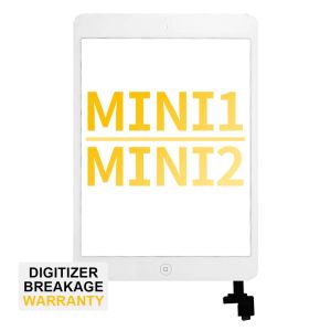 Digitizer With IC Chip & Home Button Pre-Installed Compatible For iPad  Mini 1/Mini 2 (Premium Plus) (White)