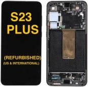 Refurbished OLED Assembly with Frame for Samsung S23 Plus - Phantom Black