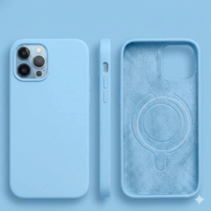 For iPhone 17E Silicone With [Magnetic Circle] Case - Blue