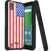 For Cricket Debut Smart Tough Strong Hybrid (Magnet Mount Friendly) Case Cover - USA