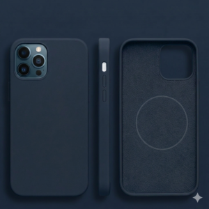 For iPhone 14 Silicone With [Magnetic Circle] Case - Midnight
