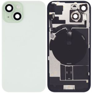 Back Glass With Steel Plate With Wireless NFC Charging MagSafe Magnet & Flashlight Flex Compatible For IPhone 15 Plus - Green