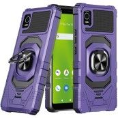 For Cricket Debut Smart Robotic Hybrid with Magnetic Ring Stand Case Cover - Purple