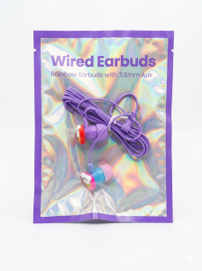 Rainbow Earbuds with 3.5 mm Aux Cable