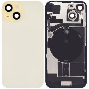 Back Glass With Steel Plate With Wireless NFC Charging MagSafe Magnet & Flashlight Flex Compatible For IPhone 15 Plus - Yellow
