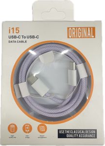 I15 USB-C TO USB-C DATA CABLE 60W PURPLE (PACKAGED)