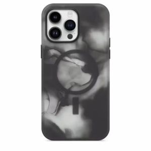 For iPhone 15 Pro Dyed Transparent [Magnetic Circle] Shockproof Hybrid - Black