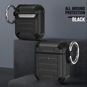 Heavy-Duty Armor Carbon Fiber Case For AirPod 2nd - Black