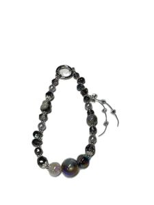 Pearl Beaded Phone Lanyard - Black