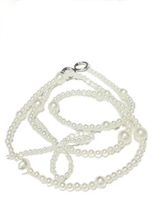 Pearl Beaded Phone Lanyard - White