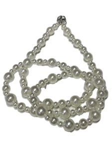 Pearl Beaded Phone Lanyard - Pearl/White