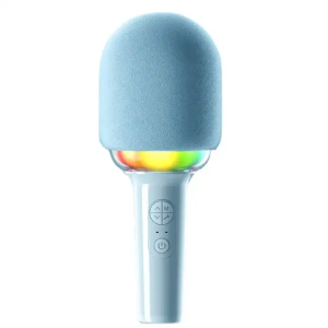 Karaoke Microphone with RGB Lights, Portable Bt Speaker -Blue