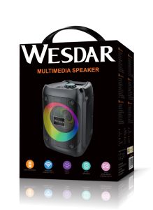 WESDAR Wireless IPX4 4" Bluetooth Speakers With RGB Light for Home Party