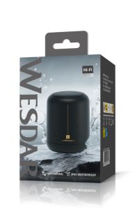 Wesdar Portable Wireless Speaker (Battery Capacity 1200mAh)(Product Dimension 90x165mm) - Black