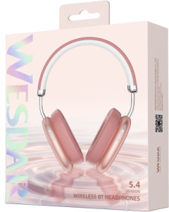 Wesdar Over-Ear Metal Pink Wireless Bluetooth Headsets (ANC&ENC)